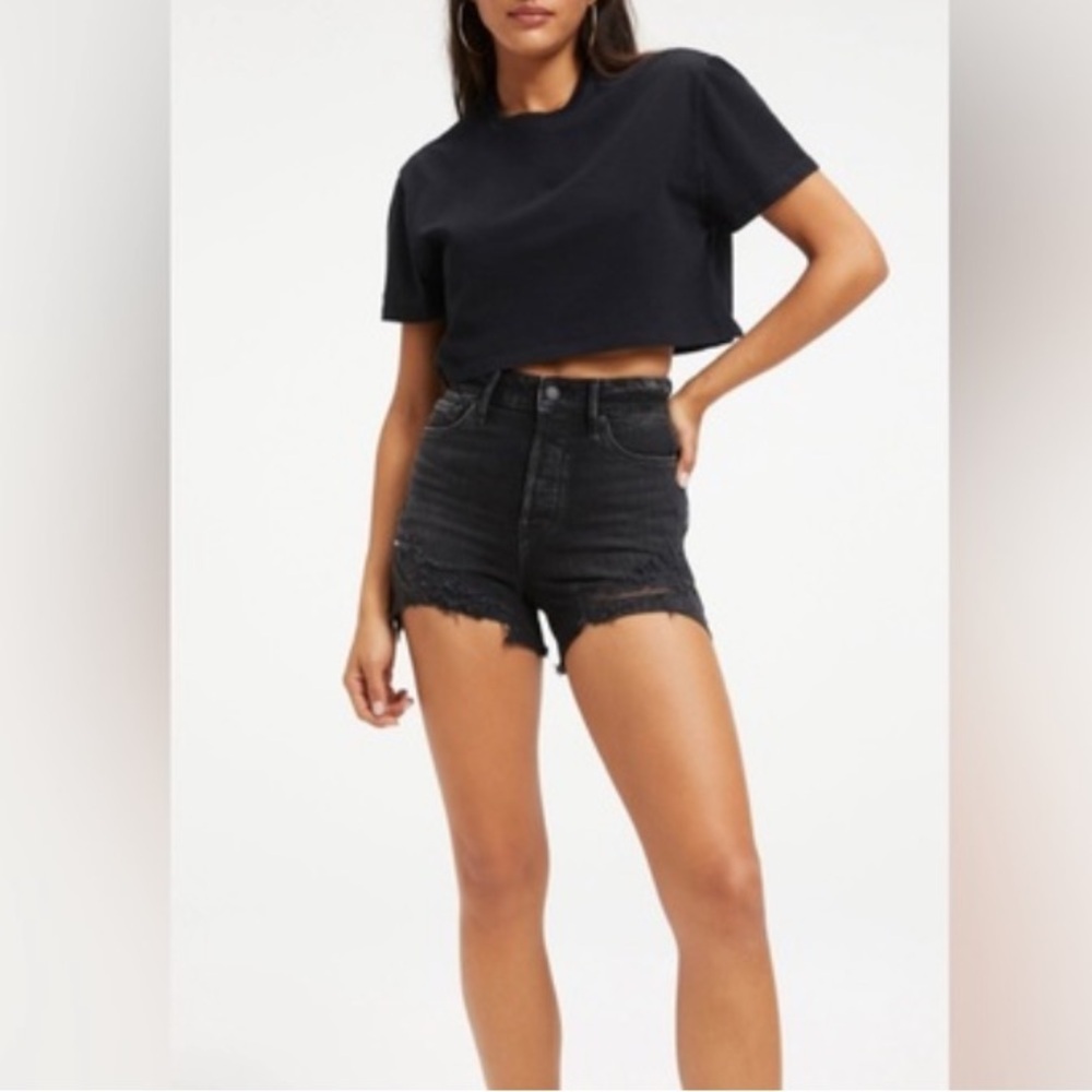 Good American Bombshell Shorts in Black | Size 00 / 24 | NWT